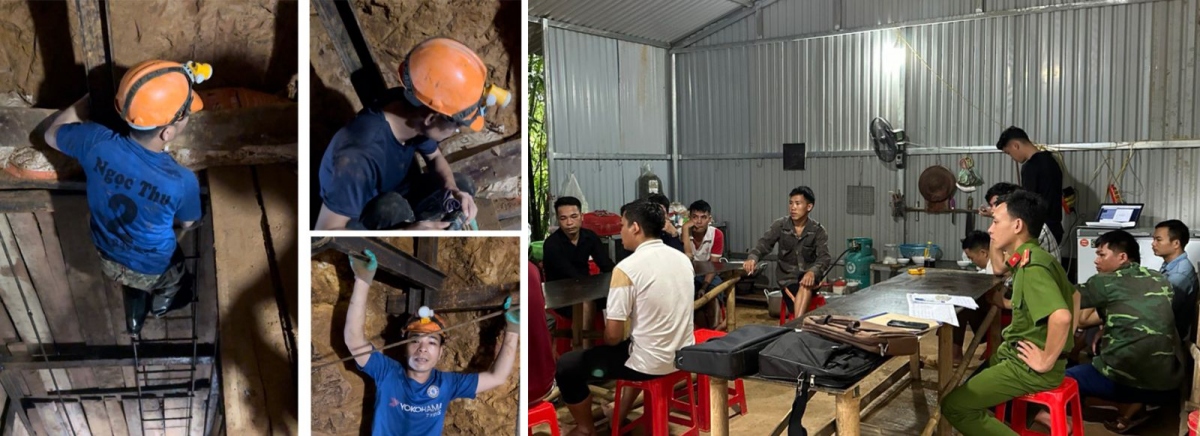 Các đối tượng khai thác vàng bị bắt giữ