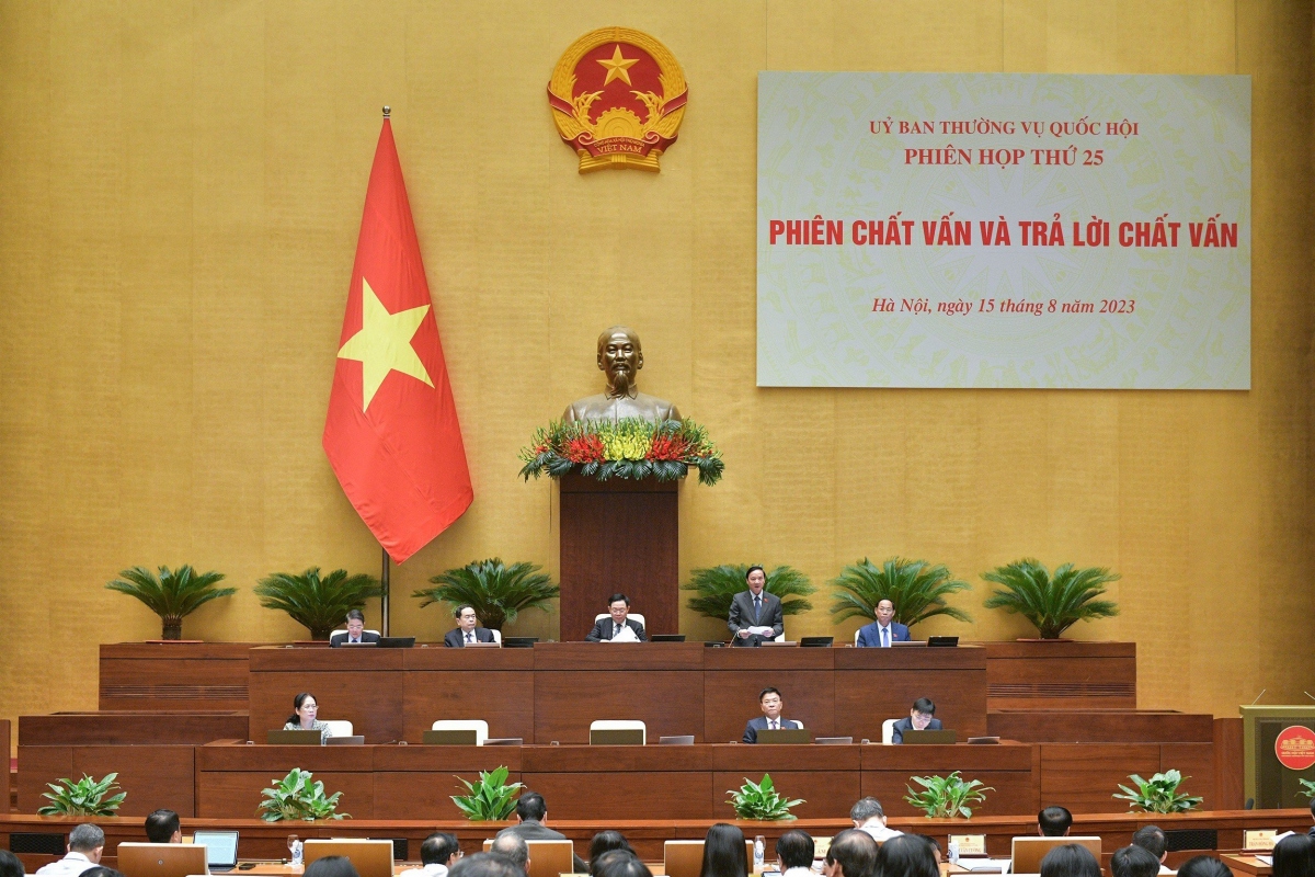 Phiên chất vấn và trả lời chất vấn tại Phiên họp 25 Ủy ban Thường vụ Quốc hội 