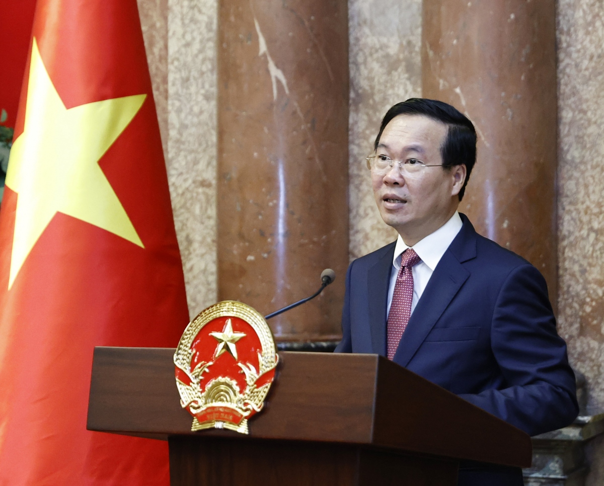 Chủ tịch nước Võ Văn Thưởng phát biểu tại buổi lễ. 