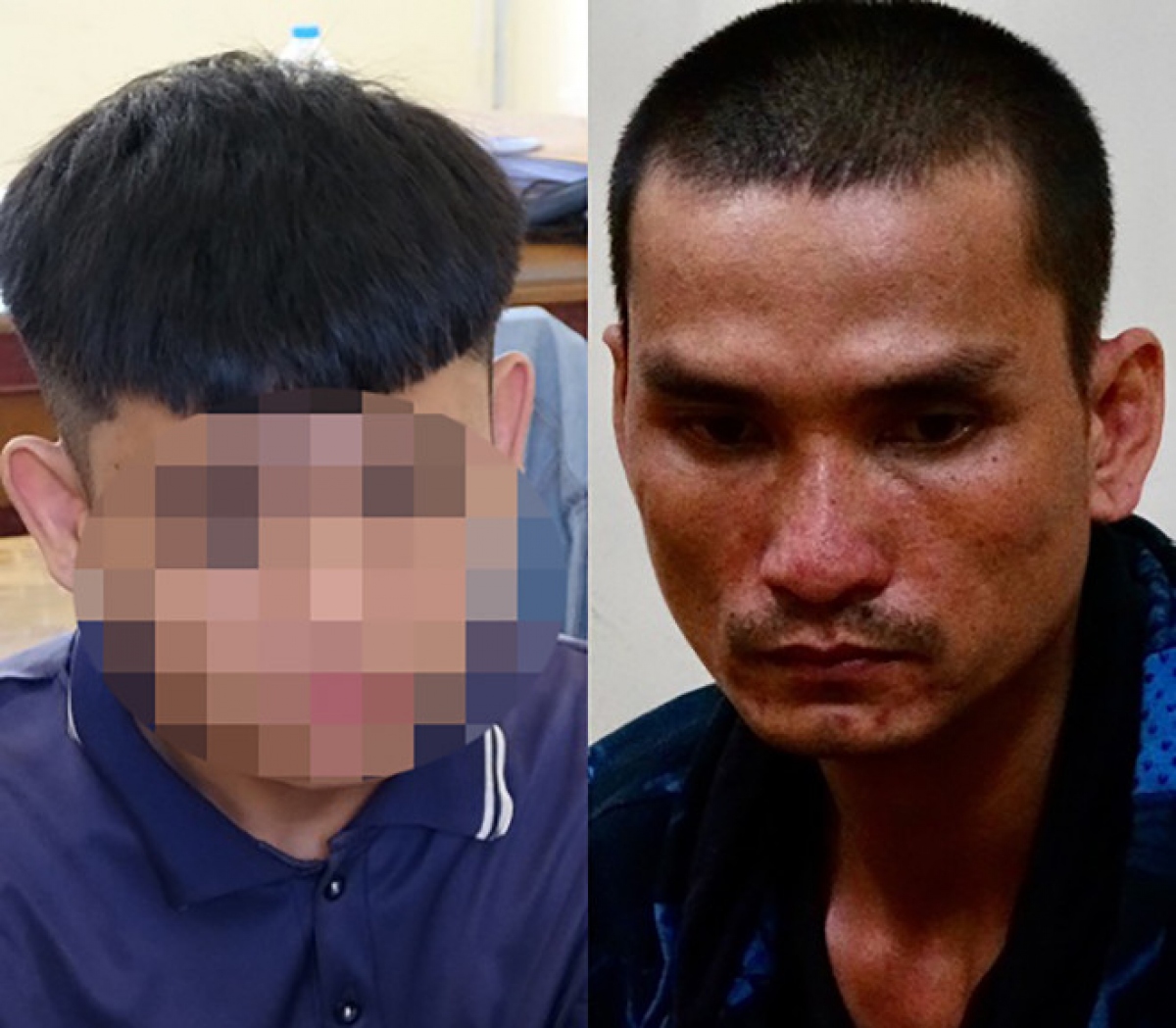 Hai nghi can Phạm Văn Linh (phải) và N.T.Đ. Ảnh: Công an Đồng Tháp