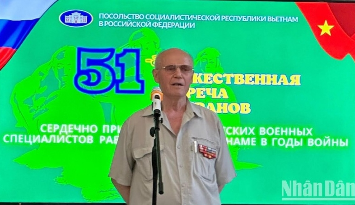 Chủ tịch Hội cựu chiến binh Nga từng công tác tại Việt Nam Nikolai Kolesnik. Ảnh: Nhân Dân.