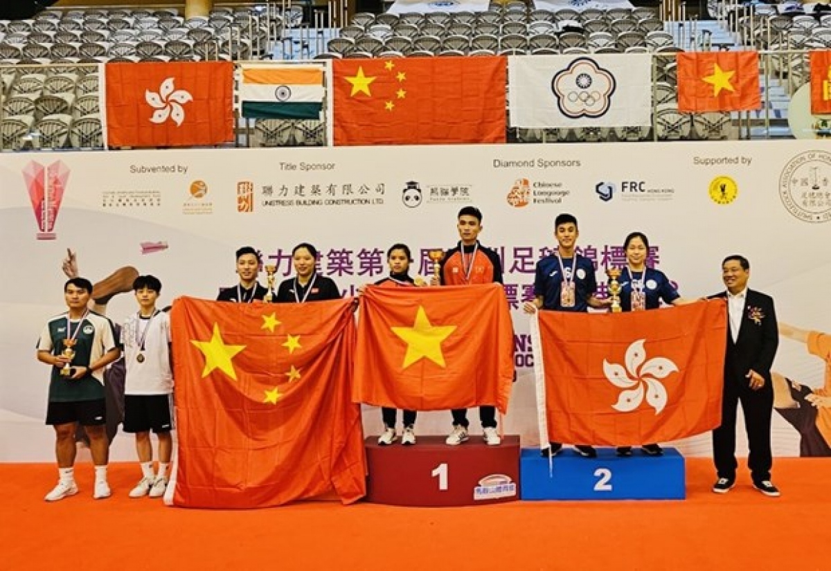 Vietnamese athletes win 11 golds and three silver medals at the 1st Asian &amp; Asian Youth Shuttlecock Championships held in Hong Kong (China). (Photo: SGGP)