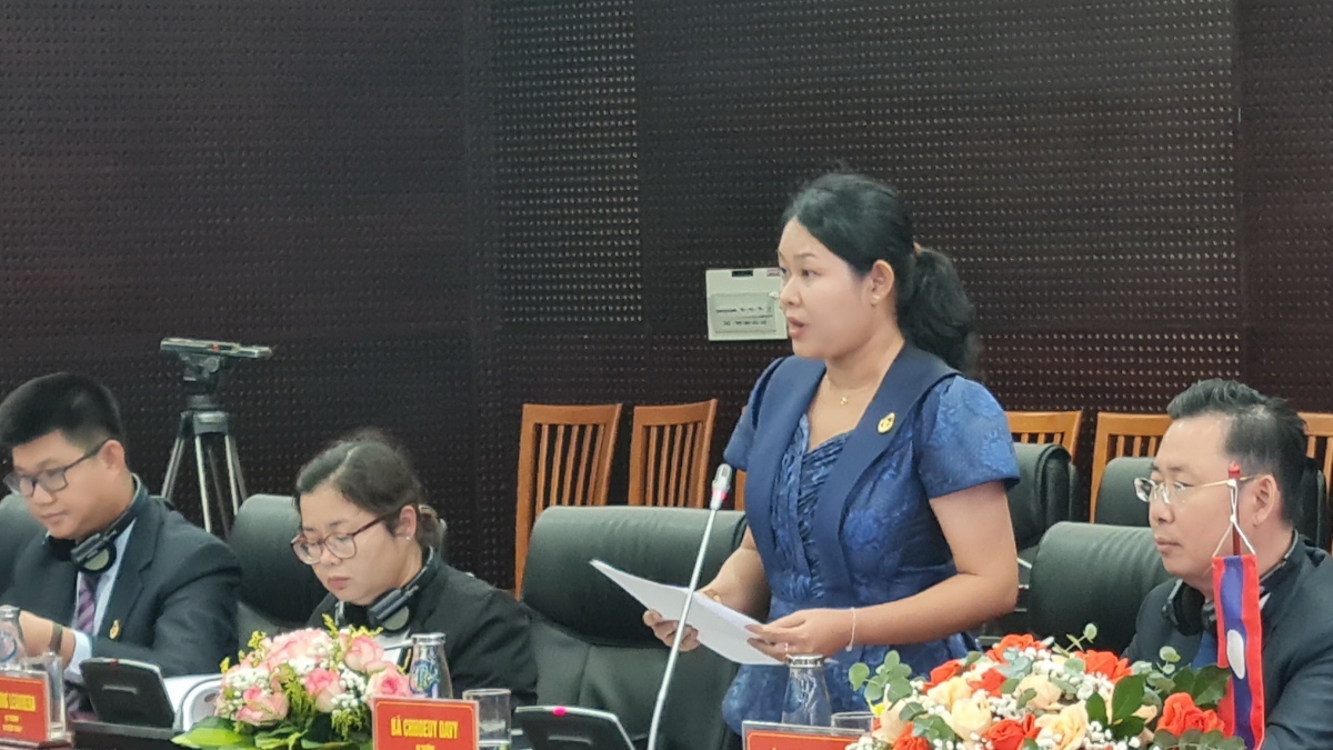 Đại biểu dự hội nghị phát biểu.