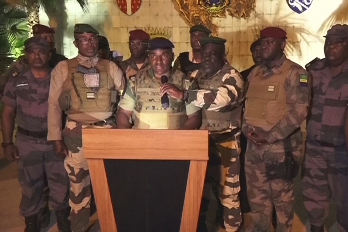 Đảo chính ở Gabon ngày 30/8. Ảnh: Getty