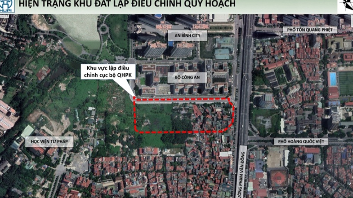 Vị trí khu đất lập điều chỉnh quy hoạch.