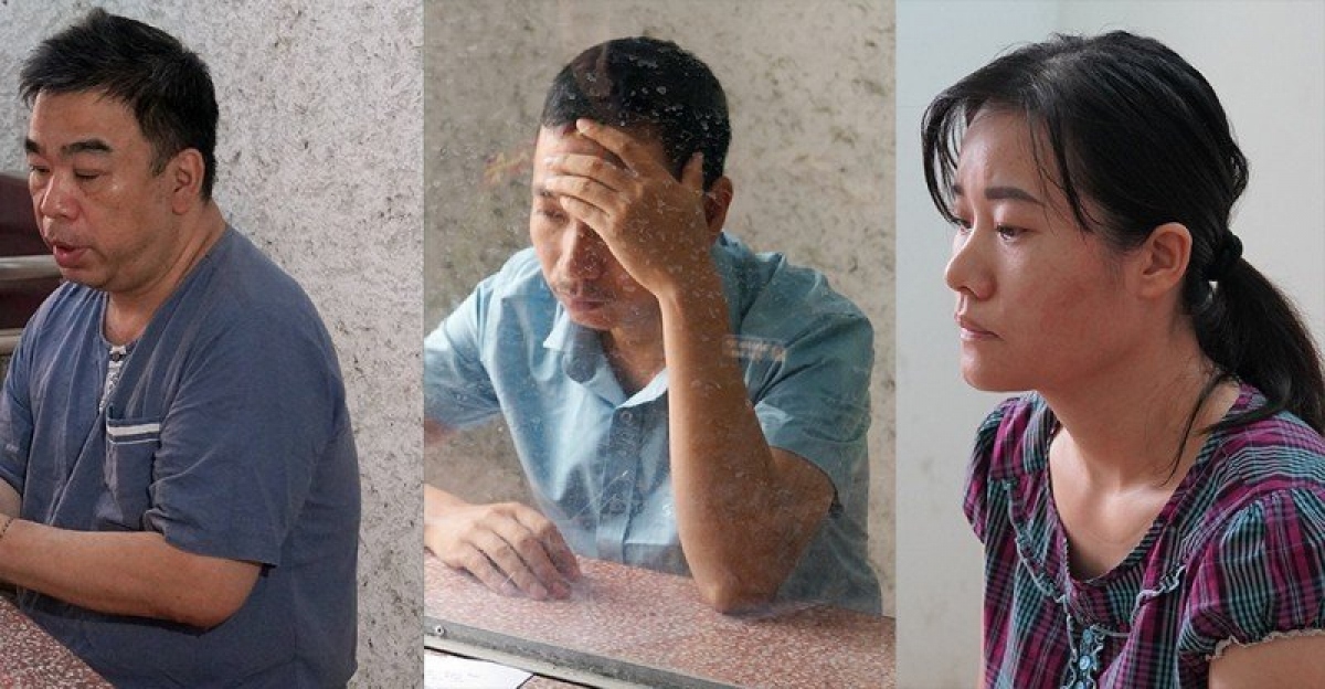 Các bị can Bùi Tú Cao, Phạm Trọng Toản và Trần Thị Huê.