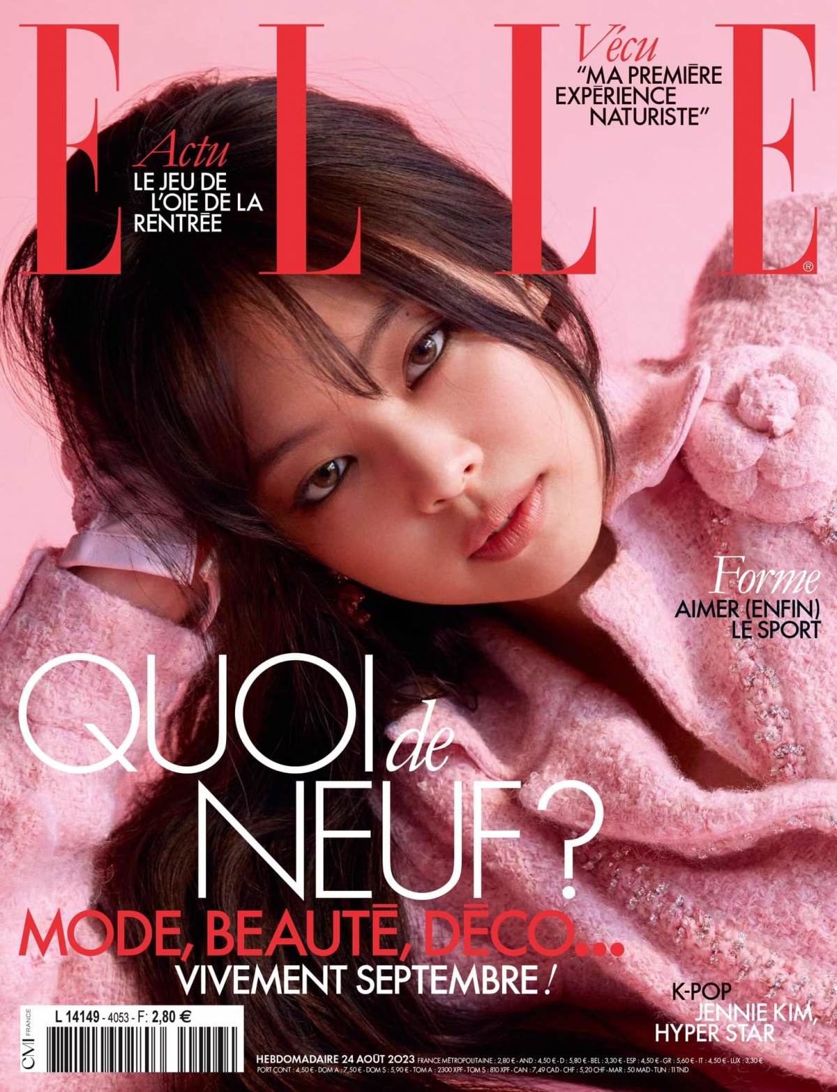 Jennie Blackpink lên trang bìa tạp chí Elle Pháp số tháng 9/2023