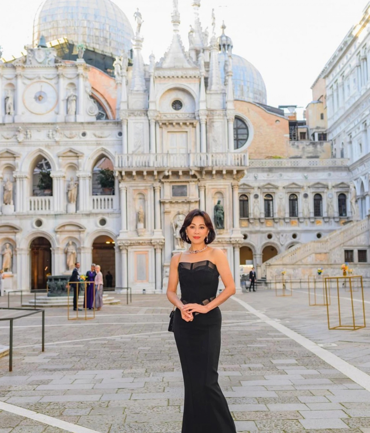 Lưu Gia Linh tại Dạ tiệc Địa Trung Hải ở Bulgari. Ảnh: @carinalau/Instagram