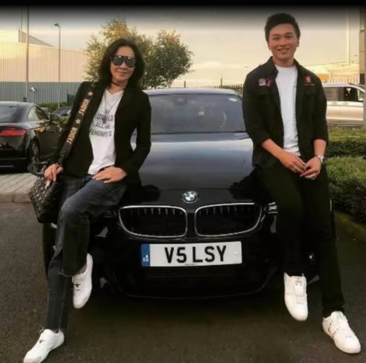 Lưu Gia Linh và cháu trai Jeff. Ảnh: @carinalau/Instagram