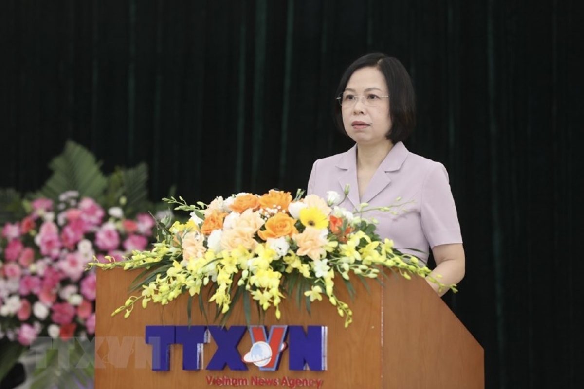 Tổng giám đốc Thông tấn xã Việt Nam Vũ Việt Trang phát biểu. 