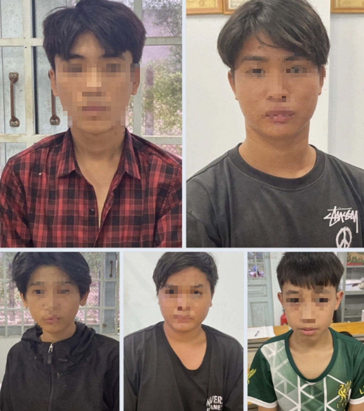 5 nghi phạm bị bắt giữ sau 3 giờ gây án (ảnh: CA)