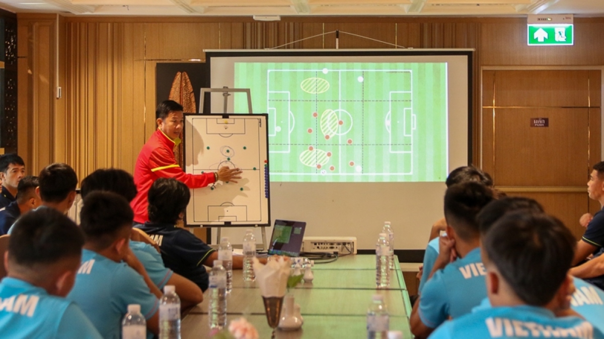 U23 Việt Nam lên đấu pháp và đội hình đấu U23 Bahrain. (Ảnh: VFF)