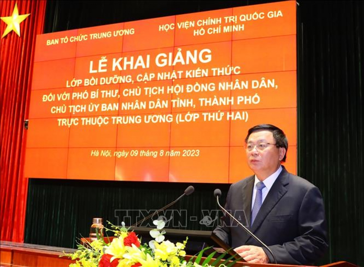 GS,TS Nguyễn Xuân Thắng phát biểu. (Ảnh: Văn Điệp/TTXVN)