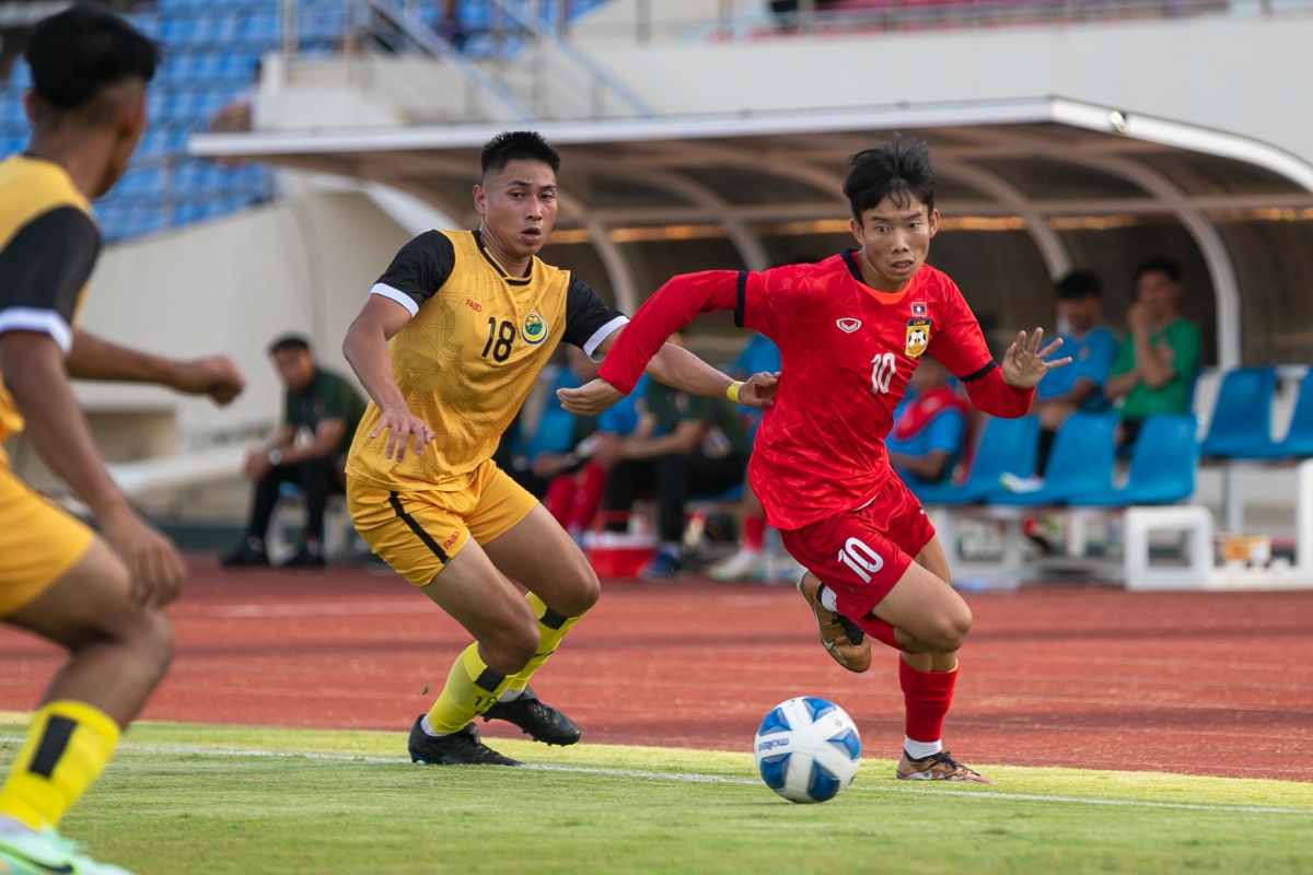 U23 Lào đánh bại U23 Brunei trước ngày thi đấu giải U23 Đông Nam Á 2023. (Ảnh: LFF).