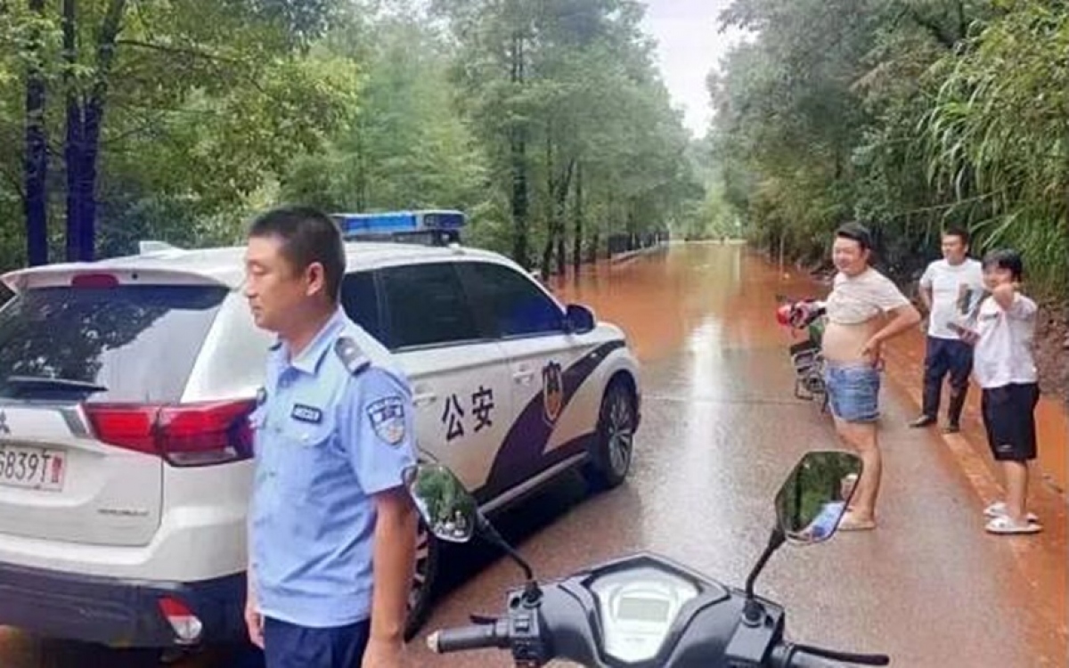 Mưa lớn gây ngập lụt ở tỉnh Hồ Nam. Ảnh: china.com.cn.