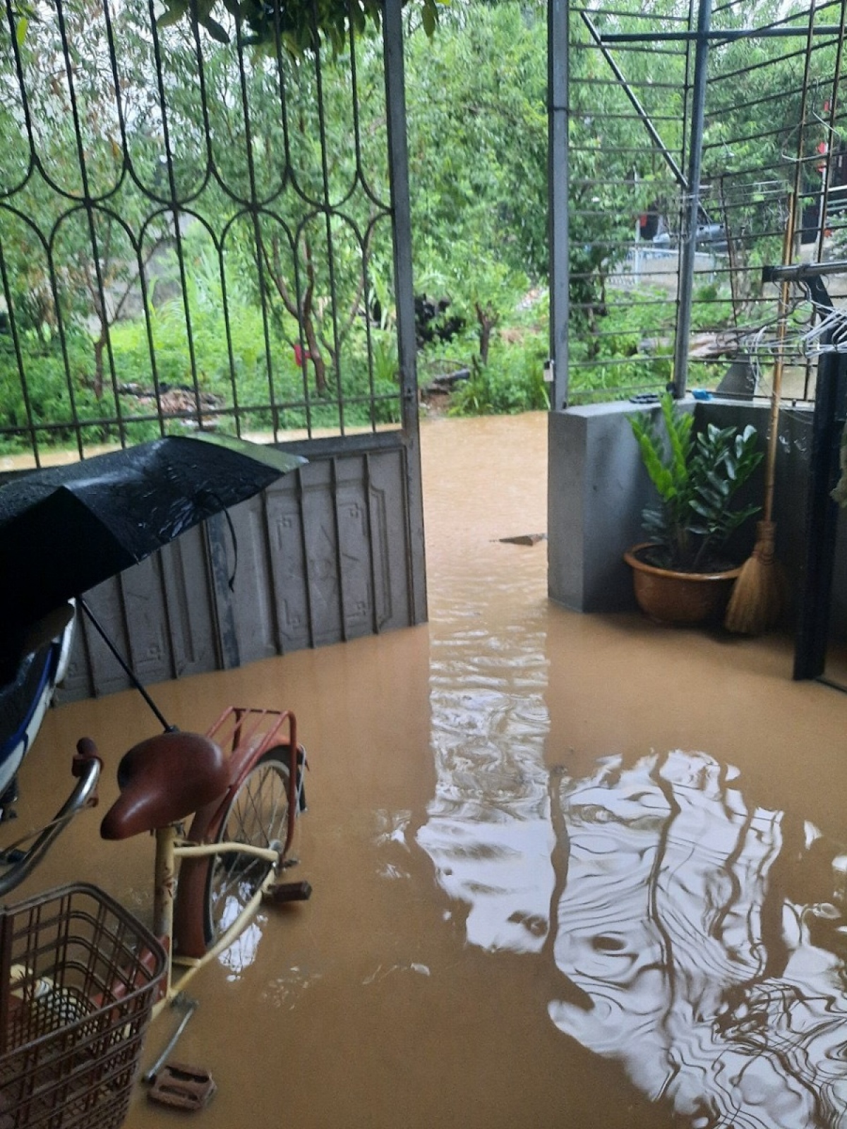 Mưa ngập nhà dân tại ngõ 200, tổ 13, phường Sông Cầu, thành phố Bắc Kạn các ngày 28/7 và 3/8/2023 (ảnh do người dân cung cấp)