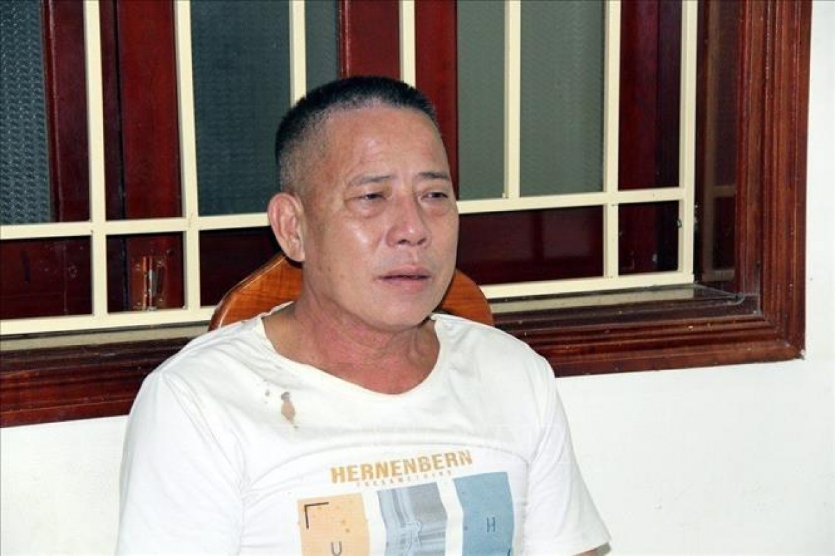Đối tượng Thái Văn Sơn bị khởi tố về hành vi vi phạm quy định về bảo vệ động vật nguy cấp, quý hiếm. (Ảnh: TTXVN phát)