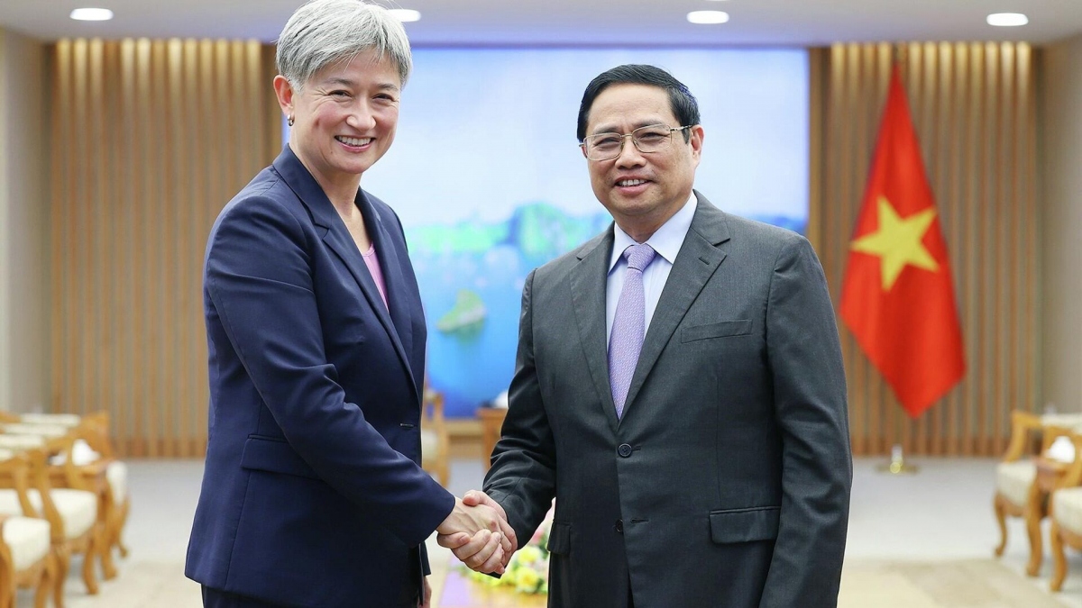 Thủ tướng Việt Nam Phạm Minh Chính tiếp Ngoại trưởng Australia Penny Wong trong chuyến thăm Việt Nam tháng 6/2022. (Ảnh: TTXVN)
