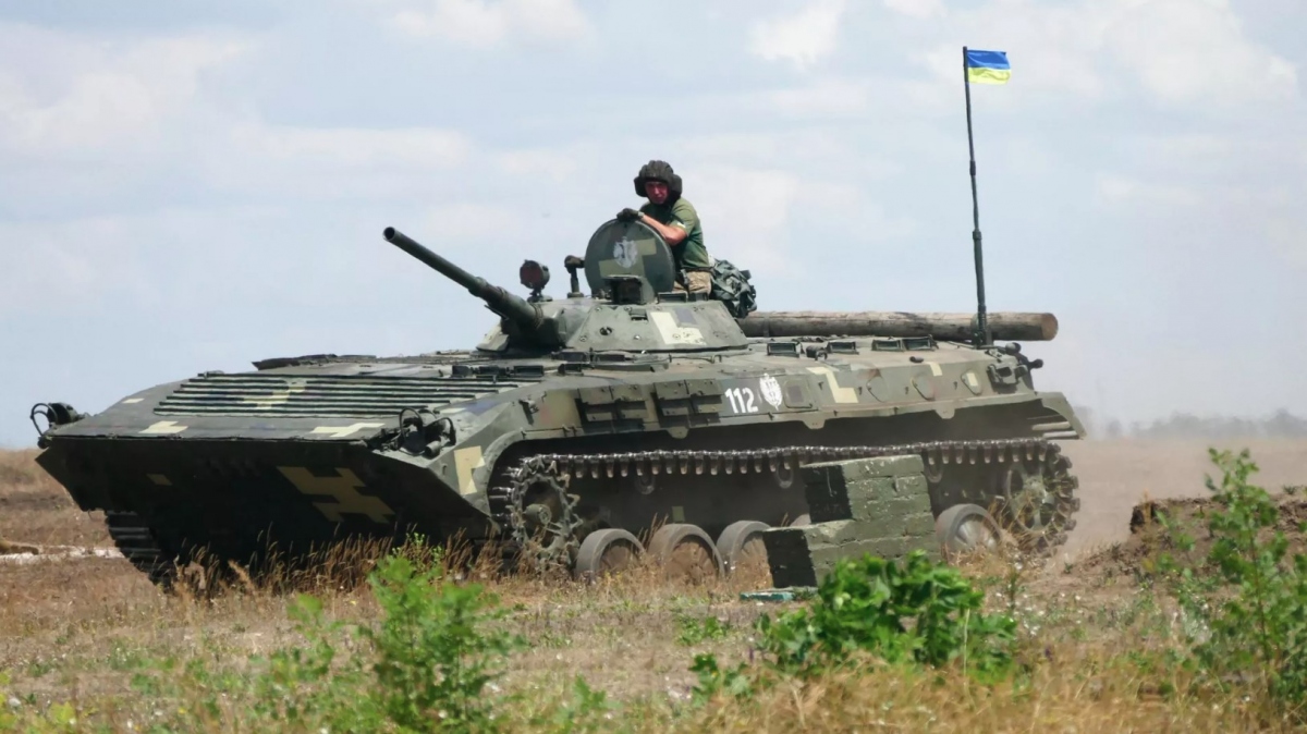 Phương tiện chiến đấu bộ binh BMP-1 của Ukraine trong một cuộc tập trận. Ảnh: Sputnik