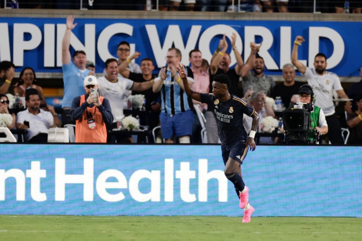 Vinicius là tác giả bàn thắng duy nhất của Real Madrid. (Ảnh: Getty)