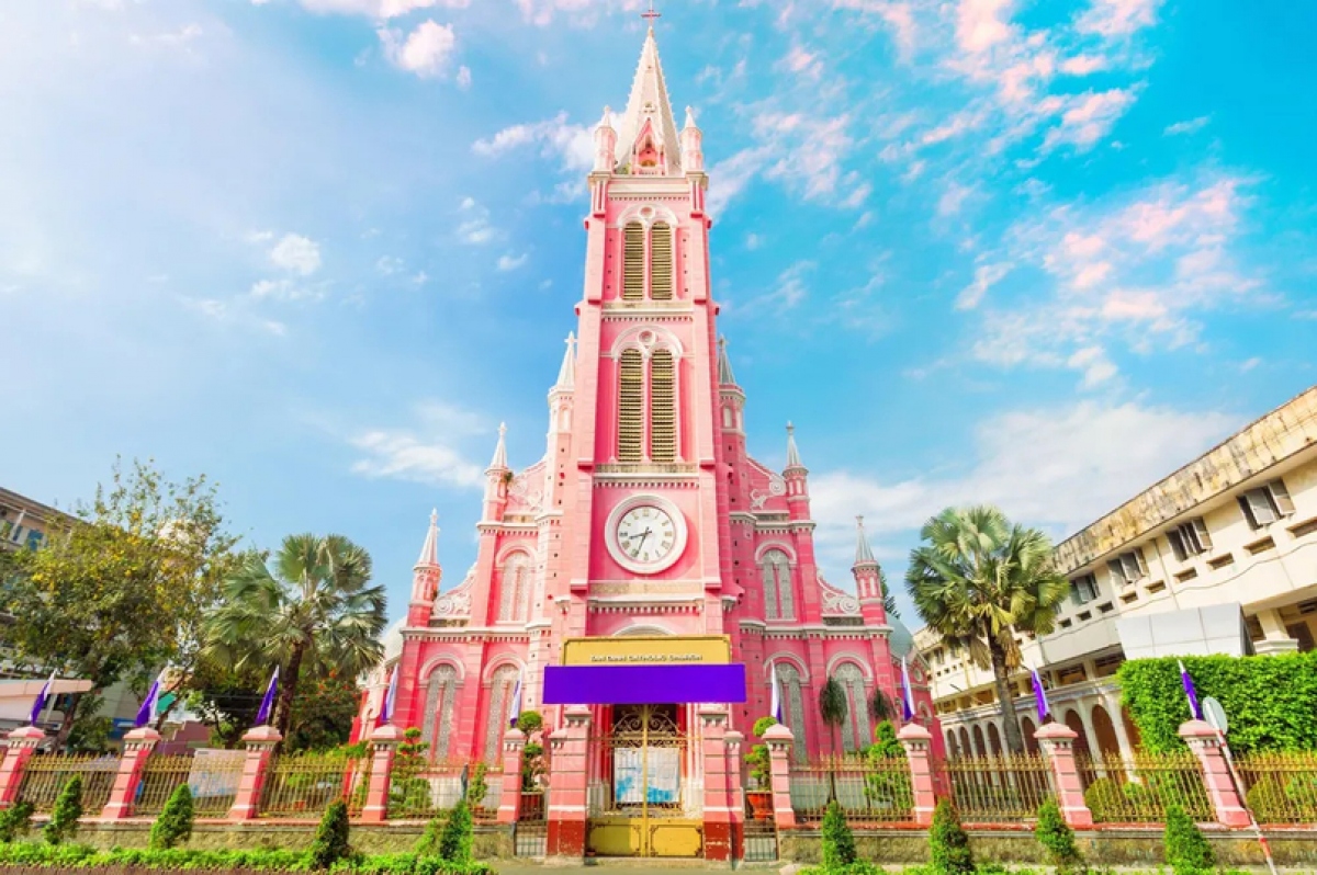 Tan Dinh church in Ho Chi Minh City is among world’s most beautiful pink destinations. (Photo: Shutterstock)