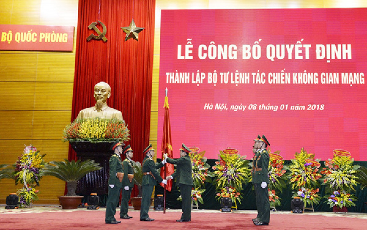 Bộ Tư lệnh Tác chiến không gian mạng được thành lập theo Quyết định số 1198/QĐ-TTg ngày 15/8/2017 của Thủ tướng Chính phủ. 