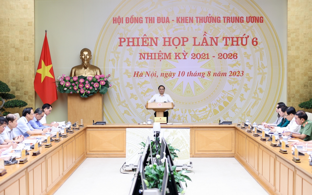 Phiên họp thứ 6 Hội đồng Thi đua - Khen thưởng Trung ương nhiệm kỳ 2021-2026 (Ảnh: Chinhphu.vn)