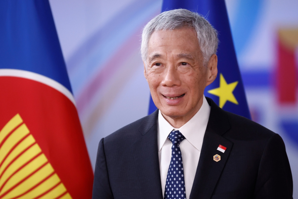 Thủ tướng Singapore Lý Hiển Long tại Brussels, Bỉ. Ảnh: AFP