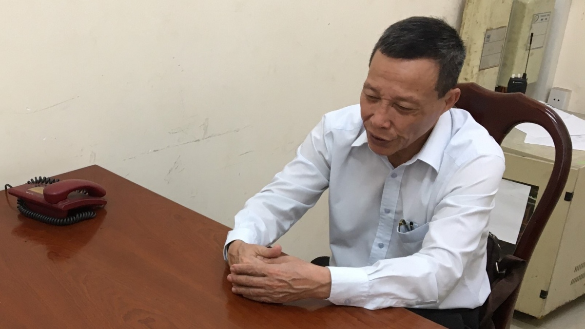 Đối tượng Trương Văn Nam tại cơ quan công an (Ảnh: Hồng Phúc)