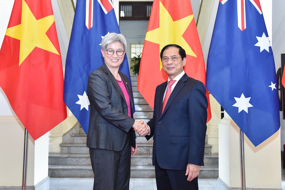 Bộ trưởng Ngoại giao Bùi Thanh Sơn tiếp đón Bộ trưởng Ngoại giao Australia Penny Wong.