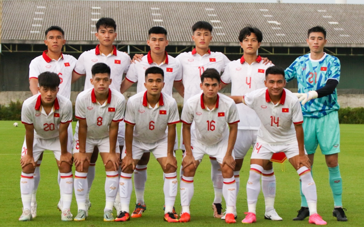 Đội hình xuất phát của U23 Việt Nam. (Ảnh: VFF)
