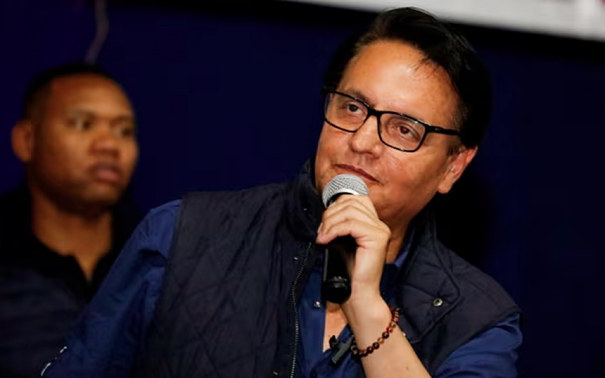 Ứng cử viên tổng thống Ecuador Villavicencio. Ảnh: Reuters
