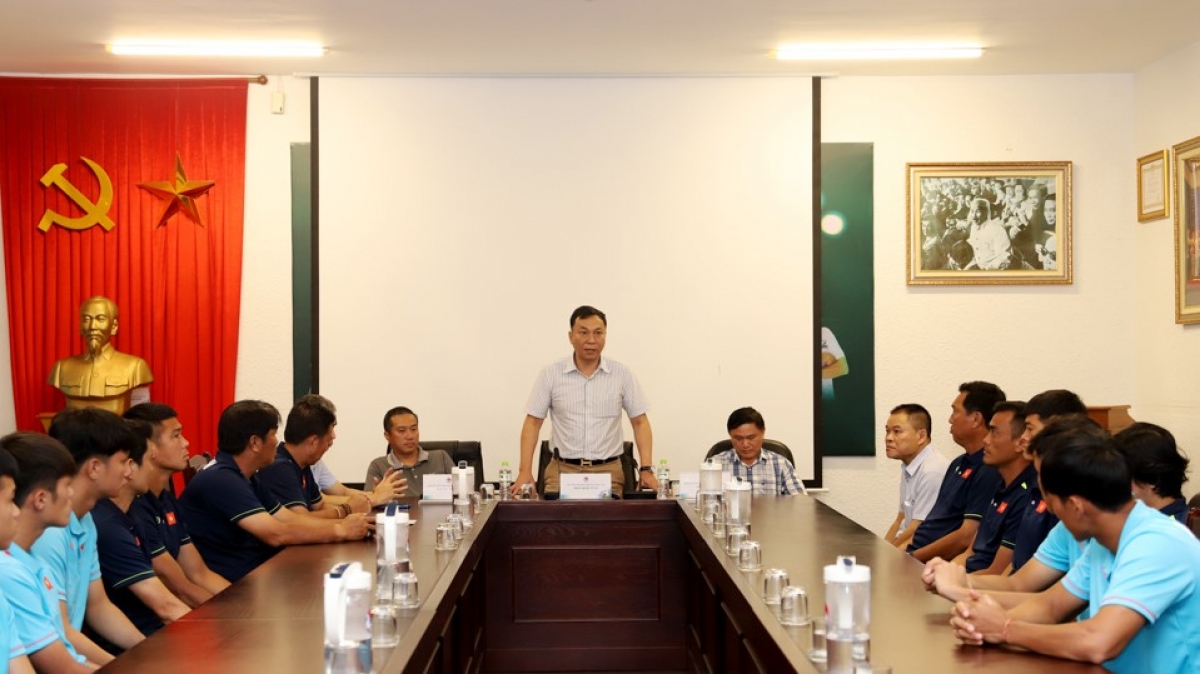 VFF không đặt nặng áp lực thành tích lên U23 Việt Nam ở giải U23 Đông Nam Á 2023. (Ảnh: VFF). 