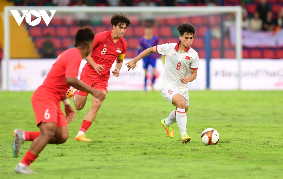 12 cầu thủ của U23 Singapore hiện tại từng để thua U22 Việt Nam ở SEA Games 32. (Ảnh: Dương Thuật). 