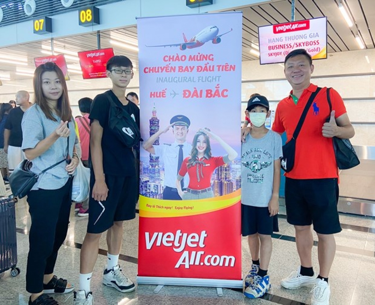 Vietjet's first direct flight between Thua Thien-Hue and Taiwan is a chartered one using modern aircraft. (Photo: Vietjet)