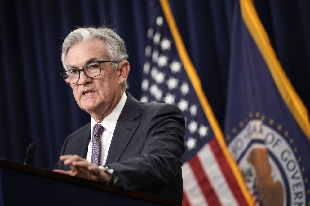 Chủ tịch Fed Jerome Powell phát biểu tại cuộc họp báo ở Washington, DC, Mỹ, ngày 14/6/2023. (Ảnh minh họa: THX/TTXVN)