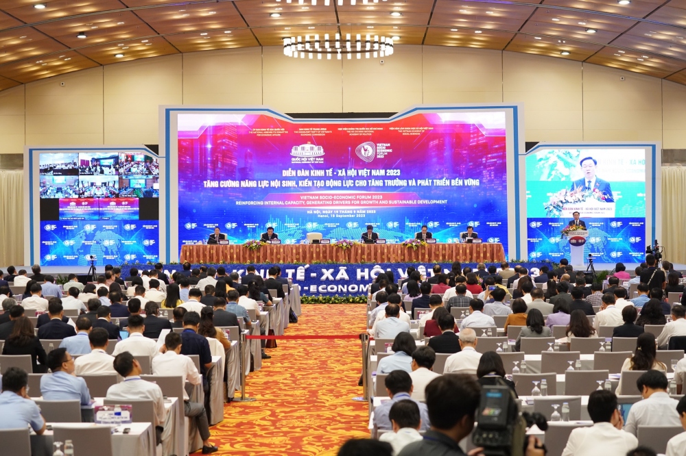 Diễn đàn Kinh tế - Xã hội Việt Nam 2023 diễn ra tại Trung tâm Hội nghị Quốc gia Mỹ Đình