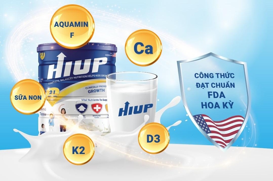 HIUP cung cấp các nhiều thành phần dinh dưỡng giúp trẻ phát triển chiều cao tối ưu