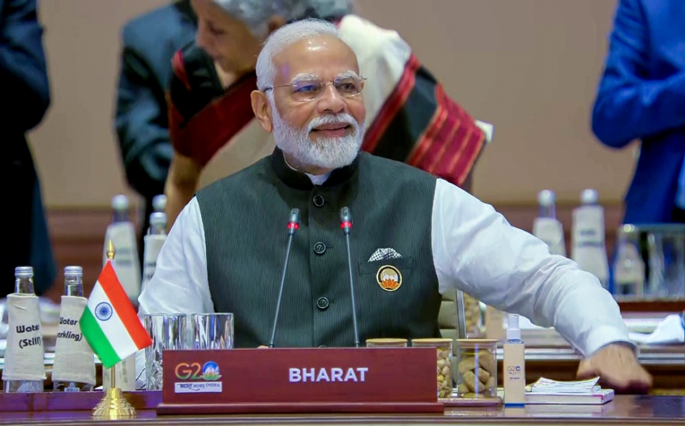 Thủ tướng Ấn Độ Narendra Modi chủ trì phiên khai mạc Thượng đỉnh G20 với chủ đề Một Trái đất (ANI)