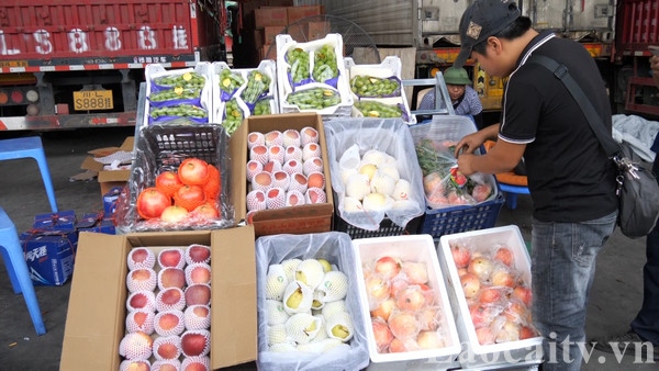 Hoạt động mua bán trao đổi hàng hoá, chủ yếu là hàng nông sản ở khu vực cửa khẩu Kim Thành diễn ra vô cùng sôi động