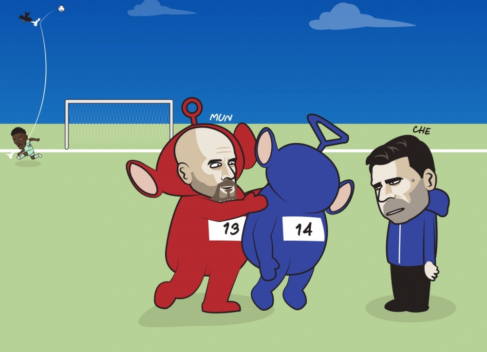 MU và Chelsea duy trì phong độ thất vọng ở Ngoại hạng Anh. (Ảnh: Just Toon It)