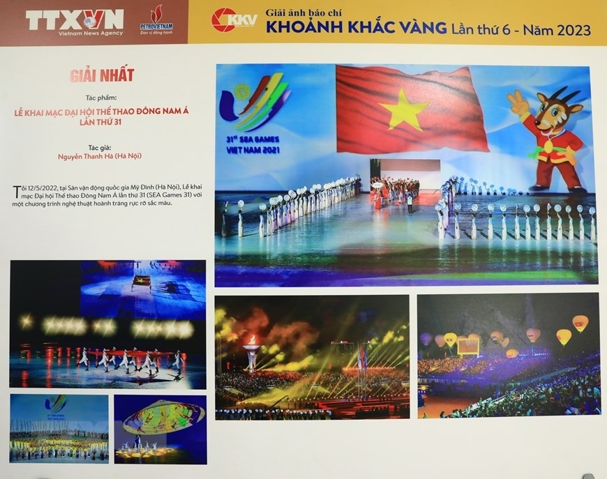 Tác phẩm "Lễ khai mạc Đại hội thể thao Đông Nam Á lần thứ 31" của tác giả Nguyễn Thanh Hà đạt giải Nhất, Giải ảnh báo chí "Khoảnh khắc Vàng" lần thứ 6.