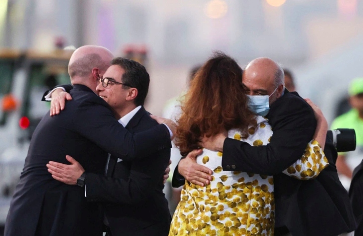 Các tù nhân Mỹ được thả đã tới Doha, Qatar vào ngày 18/9 (Ảnh: Reuters)