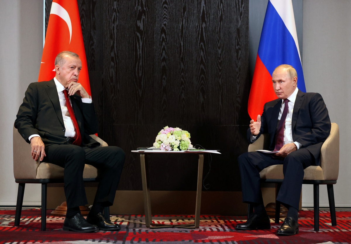Tổng thống Thổ Nhĩ Kỳ Tayyip Erdogan và Tổng thống Nga Vladimir Putin. Ảnh: Reuters