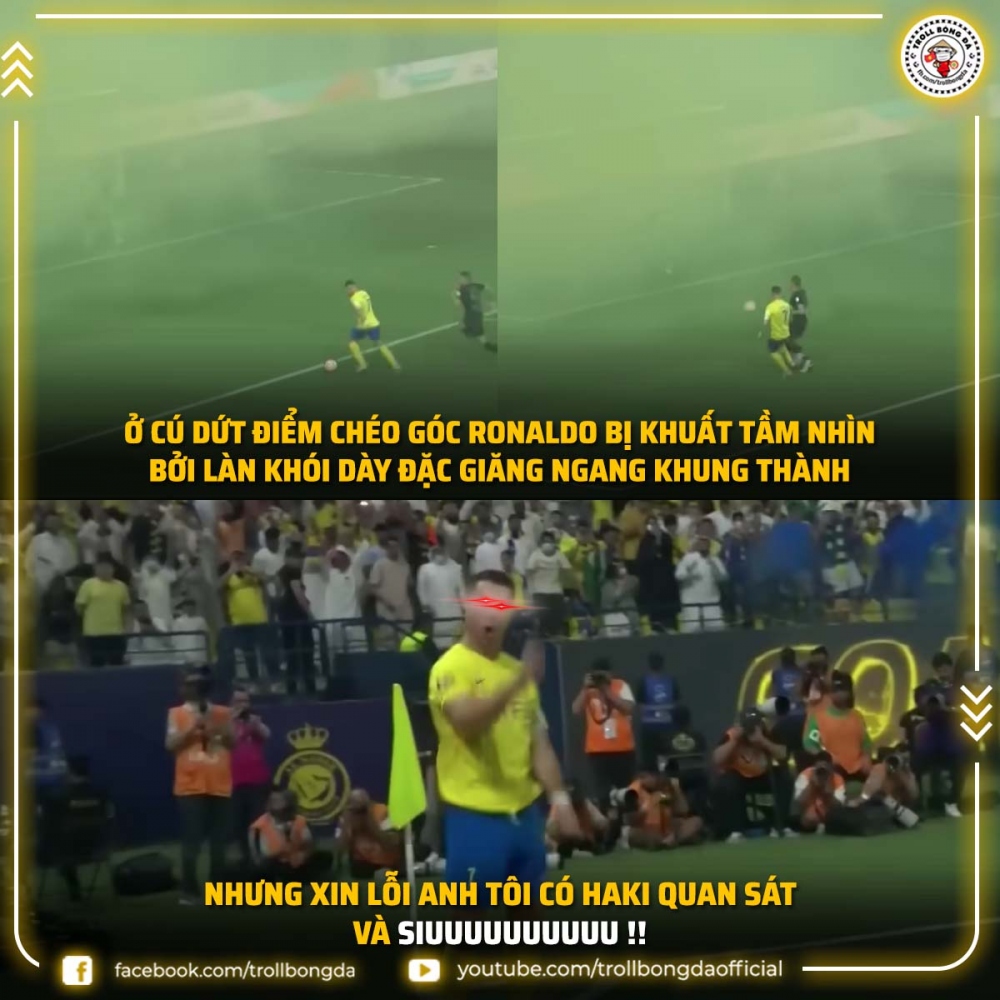 Ronaldo ghi bàn thắng đặc biệt. (Ảnh: Troll Bóng đá). 