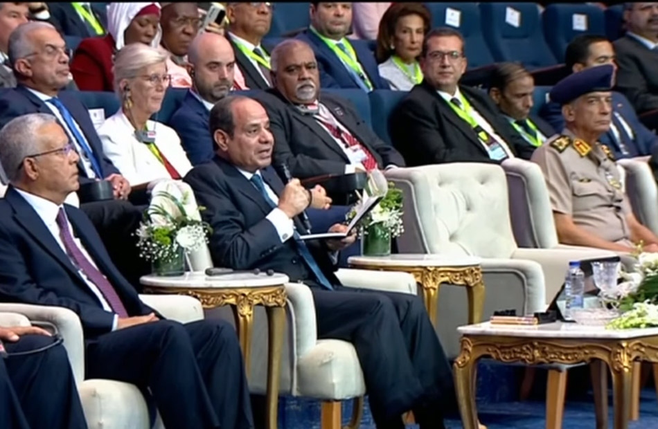 Tổng thống Ai Cập Abdel Fattah El-Sisi phát biểu tại Hội nghị thế giới về Dân số, Y tế và Phát triển. Ảnh: Ahram