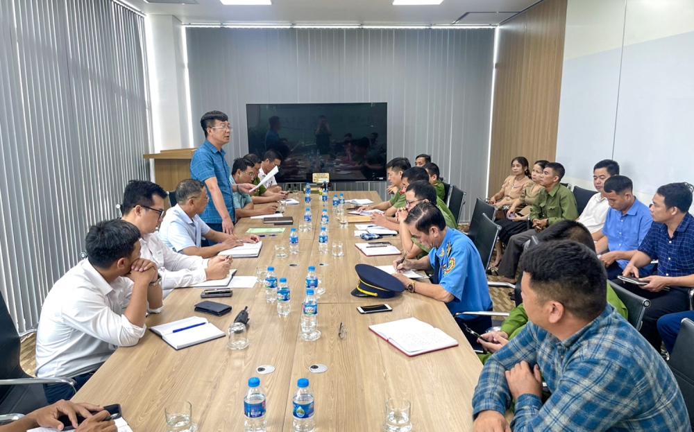 Ban an ninh trật tự Khu công nghiệp Sông Khoai sơ kết 1 năm hoạt động và định hướng mở rộng mô hình (Ảnh Công an TX Quảng Yên)