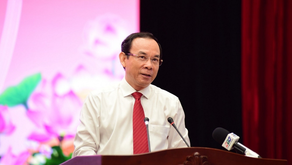 Bí thư Thành ủy TP.HCM Nguyễn Văn Nên phát biểu chỉ đạo (Ảnh: Q.H)