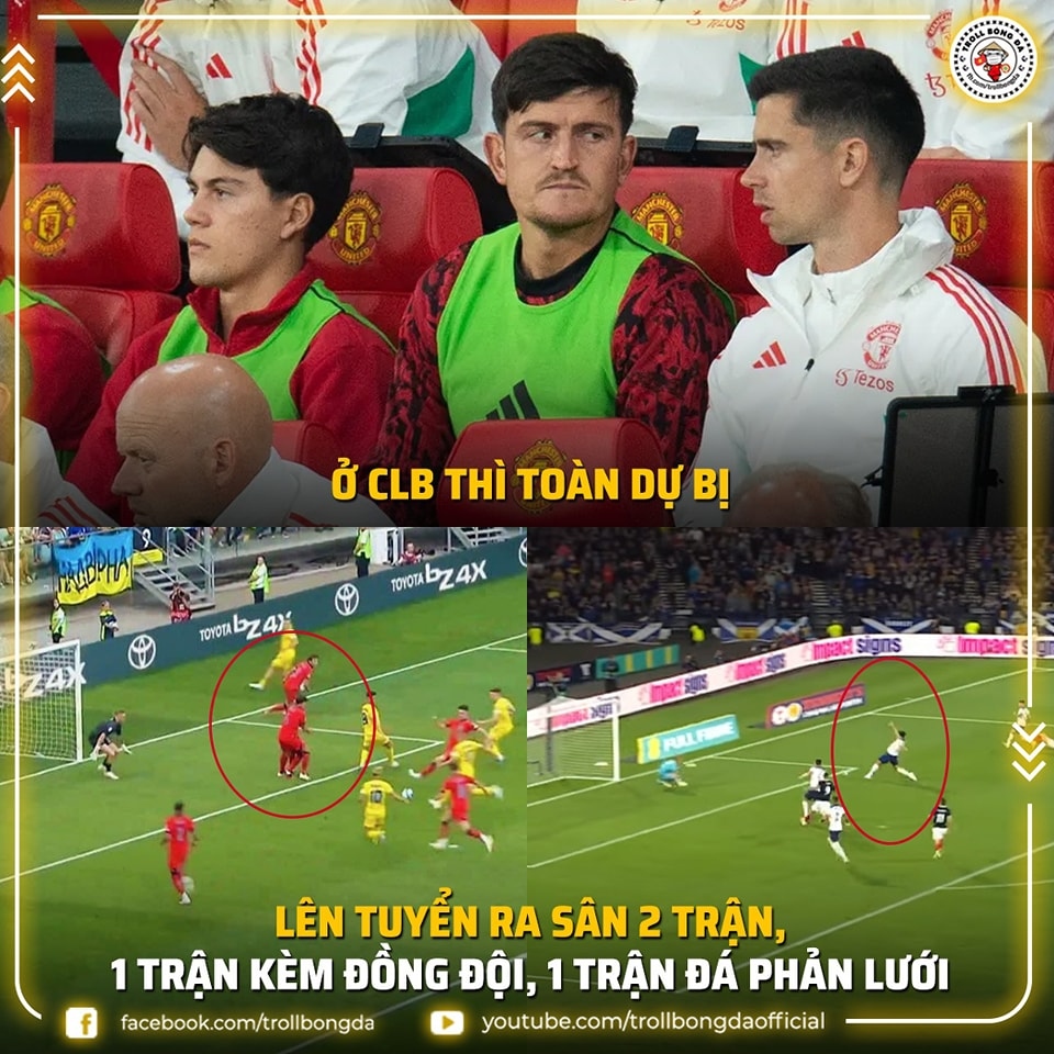 Harry Maguire tiếp tục gây thất vọng (Ảnh: Troll Bóng Đá)