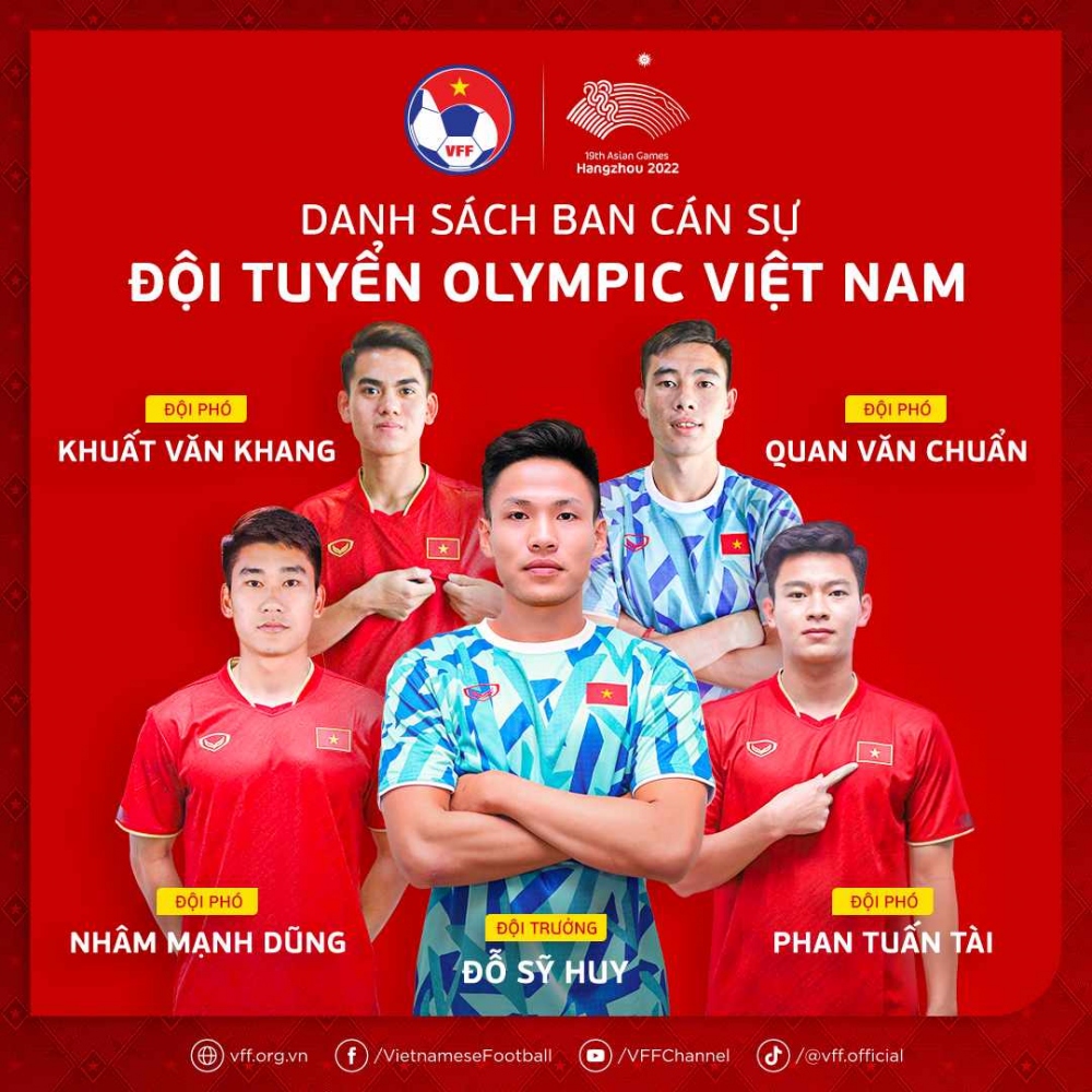 Ban cán sự Olympic Việt Nam. (Ảnh: VFF)